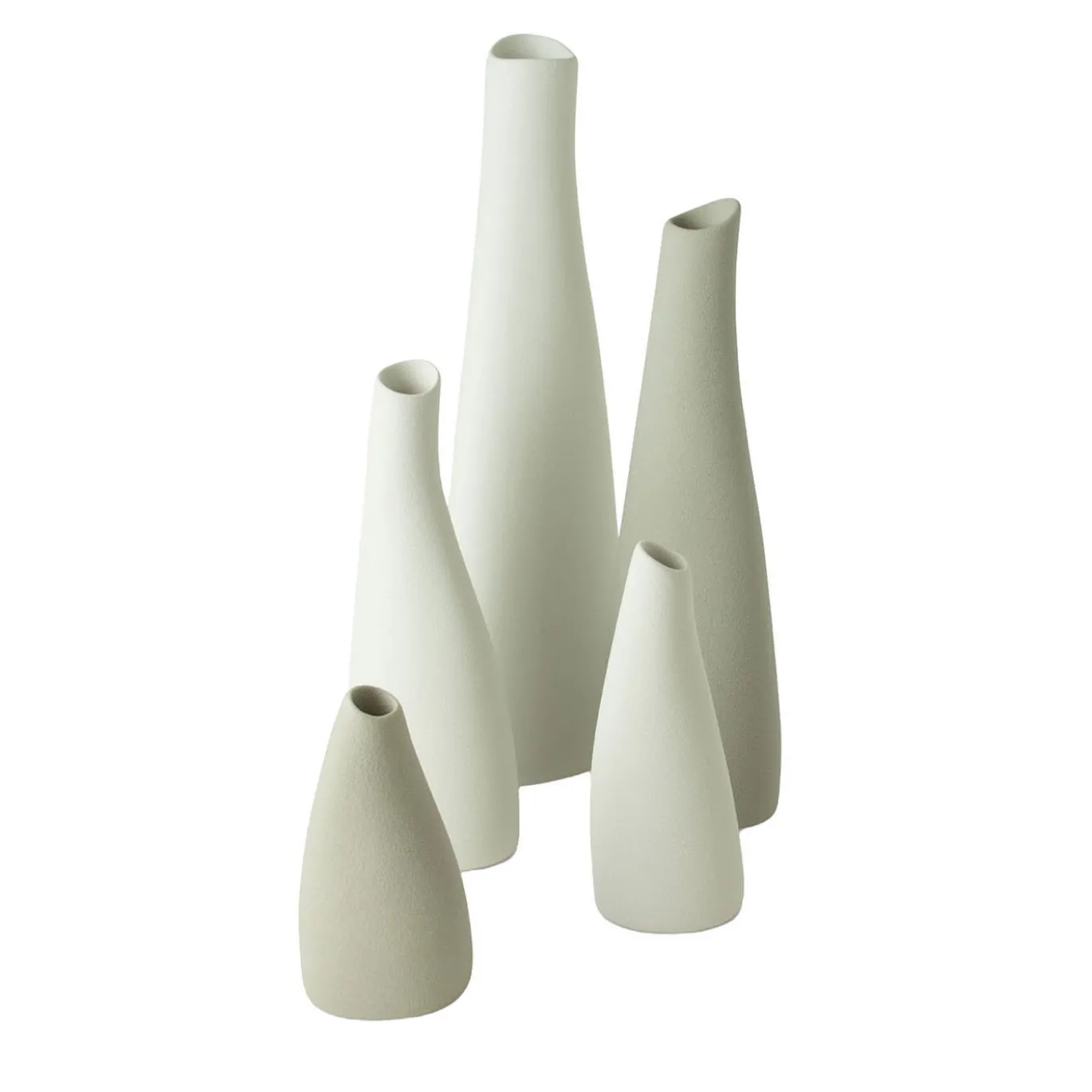 Set di 5 bottiglie decorative bianche
