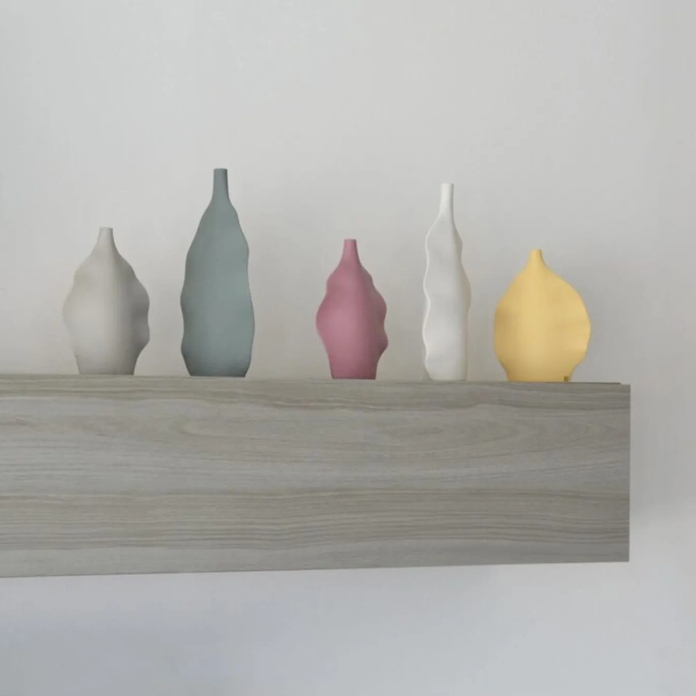 Set di 2 bottiglie decorative in ceramica a onde marine