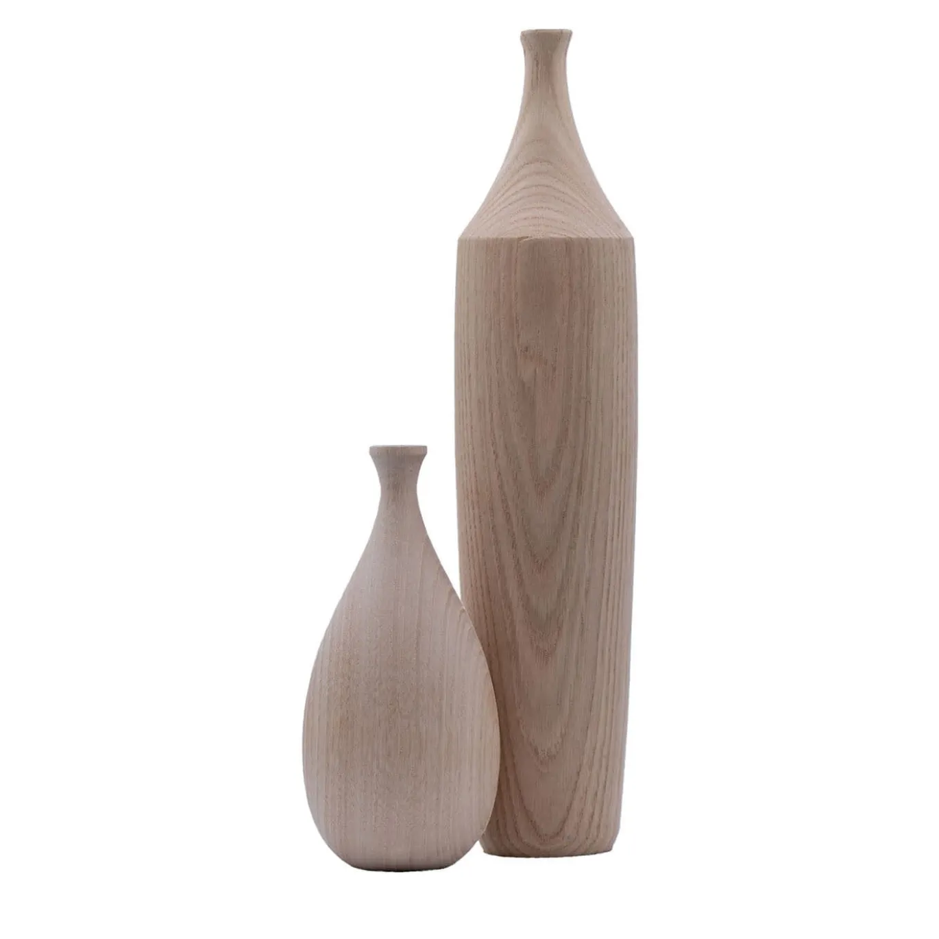 Set di bottiglie scultoree in legno #1