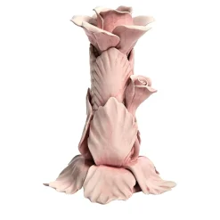 Set di 2 candelabri rosa a forma di rosa