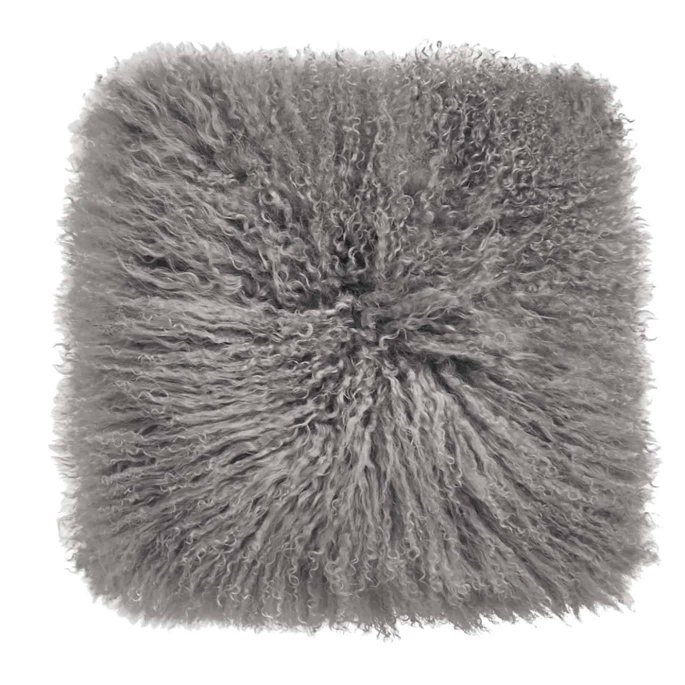 Set di 2 copricuscini pelle Tibet grigio