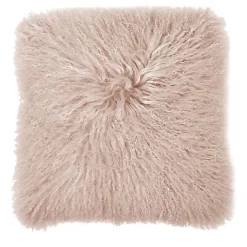 Set di 2 copricuscini pelle Tibet rosa