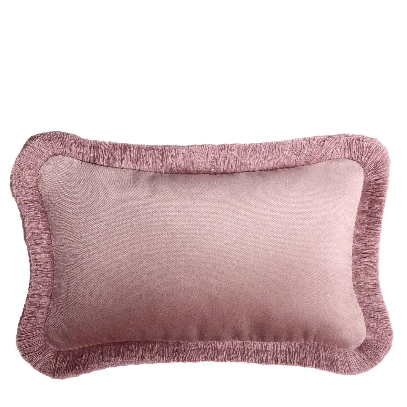 Set di 2 Cuscini Micro The Gift di Velluto Rosa con Frange