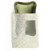 Set di 2 Cuscini Micro The Gift in velluto verde con frange