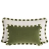 Set di Due Cuscini Happy Bicolor Bianchi e Verdi con Frange