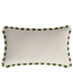 Set di Due Cuscini Happy Bicolor Bianchi e Verdi con Frange