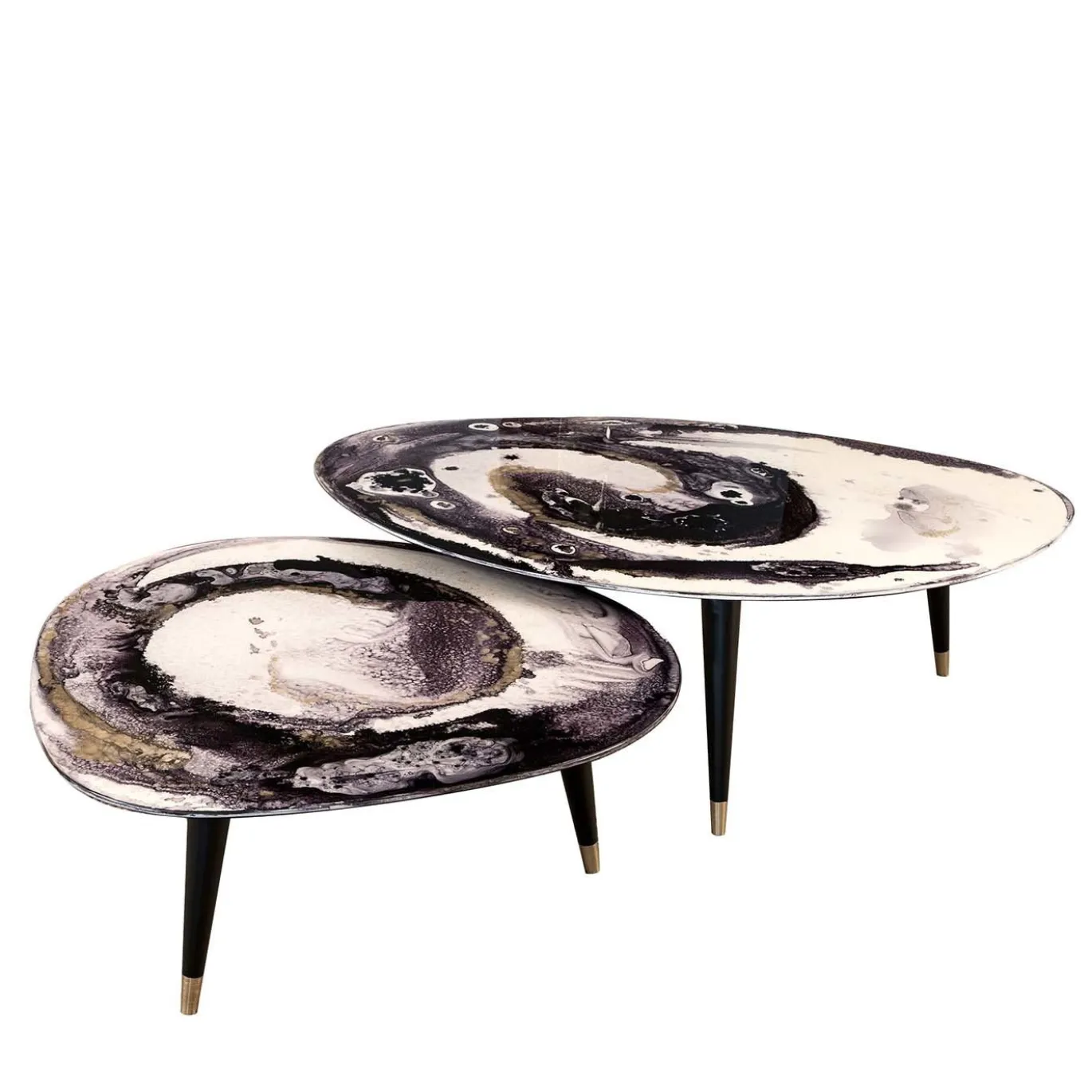 Set di due tavoli da fumo Amorfi