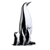 Set di 4 Figurine Pinguino in Vetro di Murano Nero