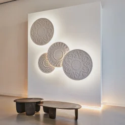 Set di 4 lampade da parete Còrbulas di Pierluigi Piu in Marmo Bianco Diocleziano