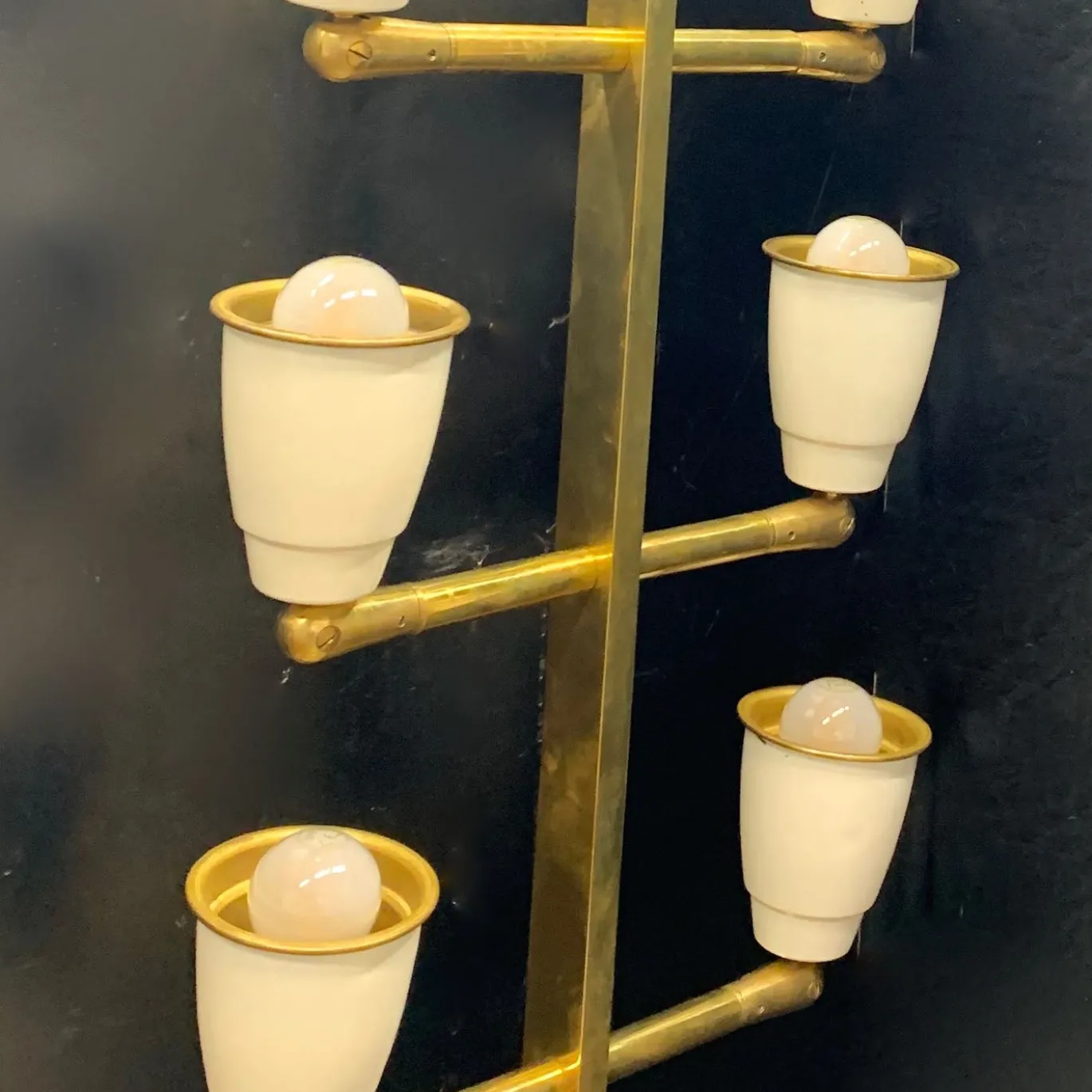 Set di 2 lampade da parete in ottone