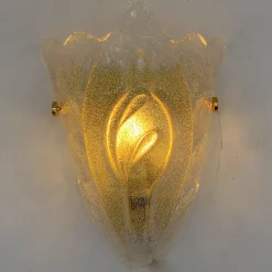 Set di 2 lampade da parete in vetro di Murano
