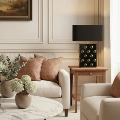 Set di 2 Lampade da tavolo Occhi Gialli in vetro nero