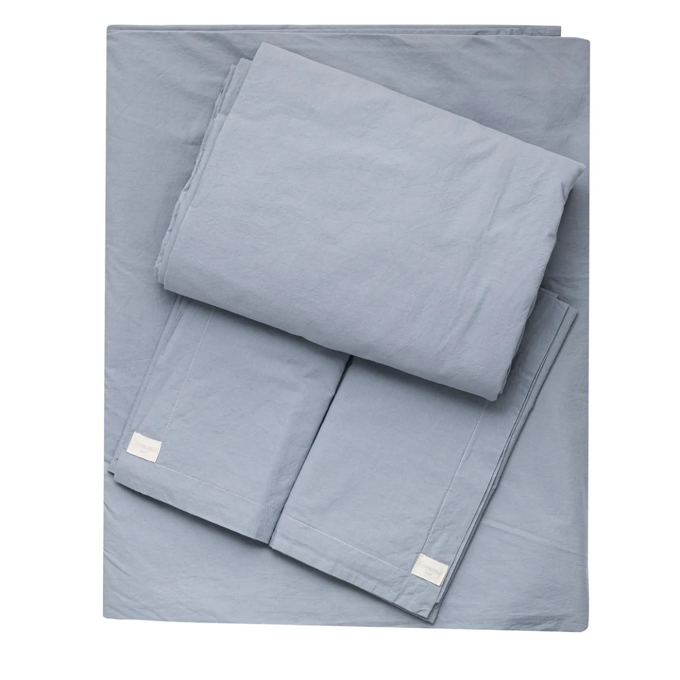 Set di lenzuola Memoria in cotone biologico azzurro