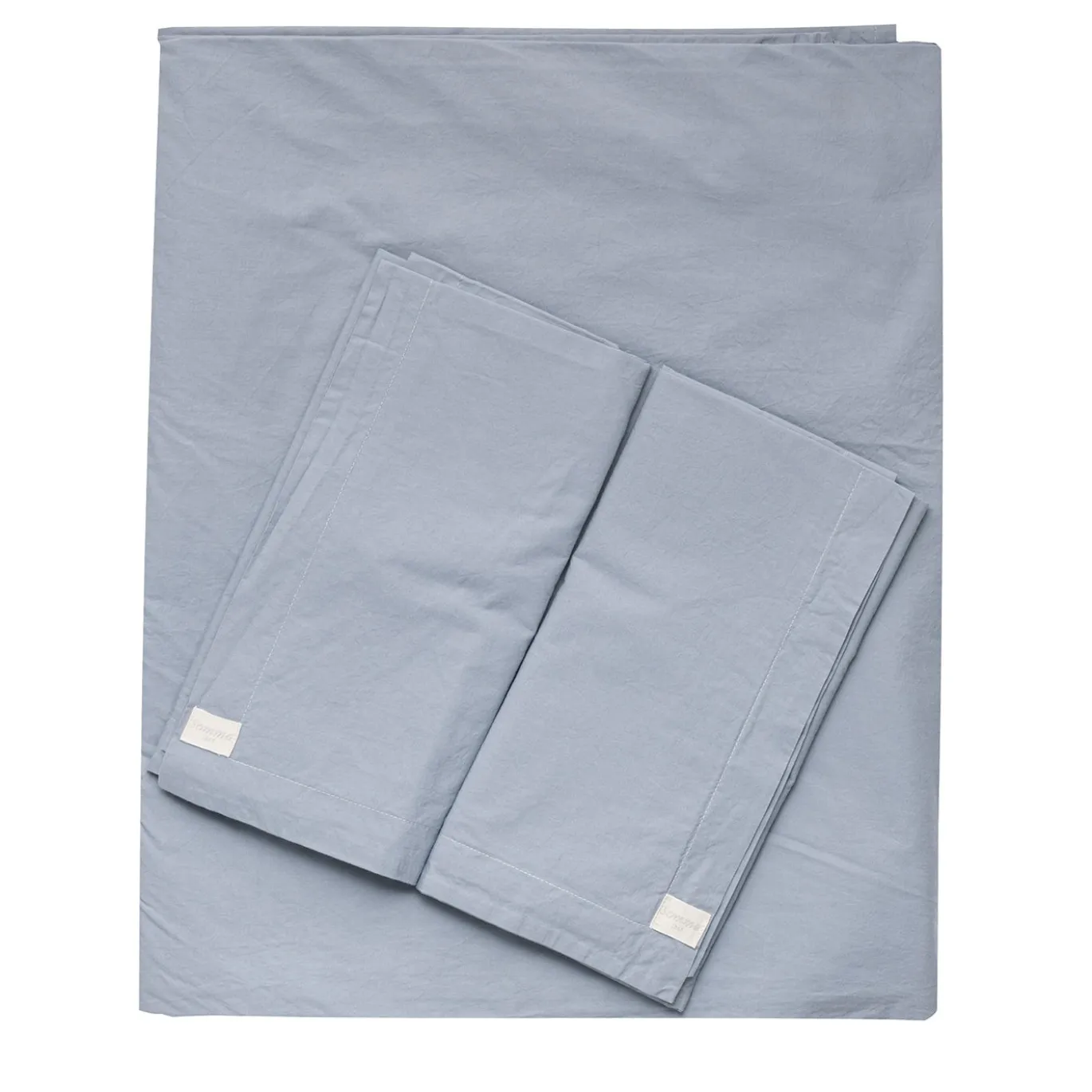 Set di lenzuola Memoria in cotone biologico azzurro