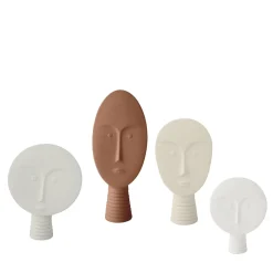 Set di 4 maschere decorative bianche e marroni