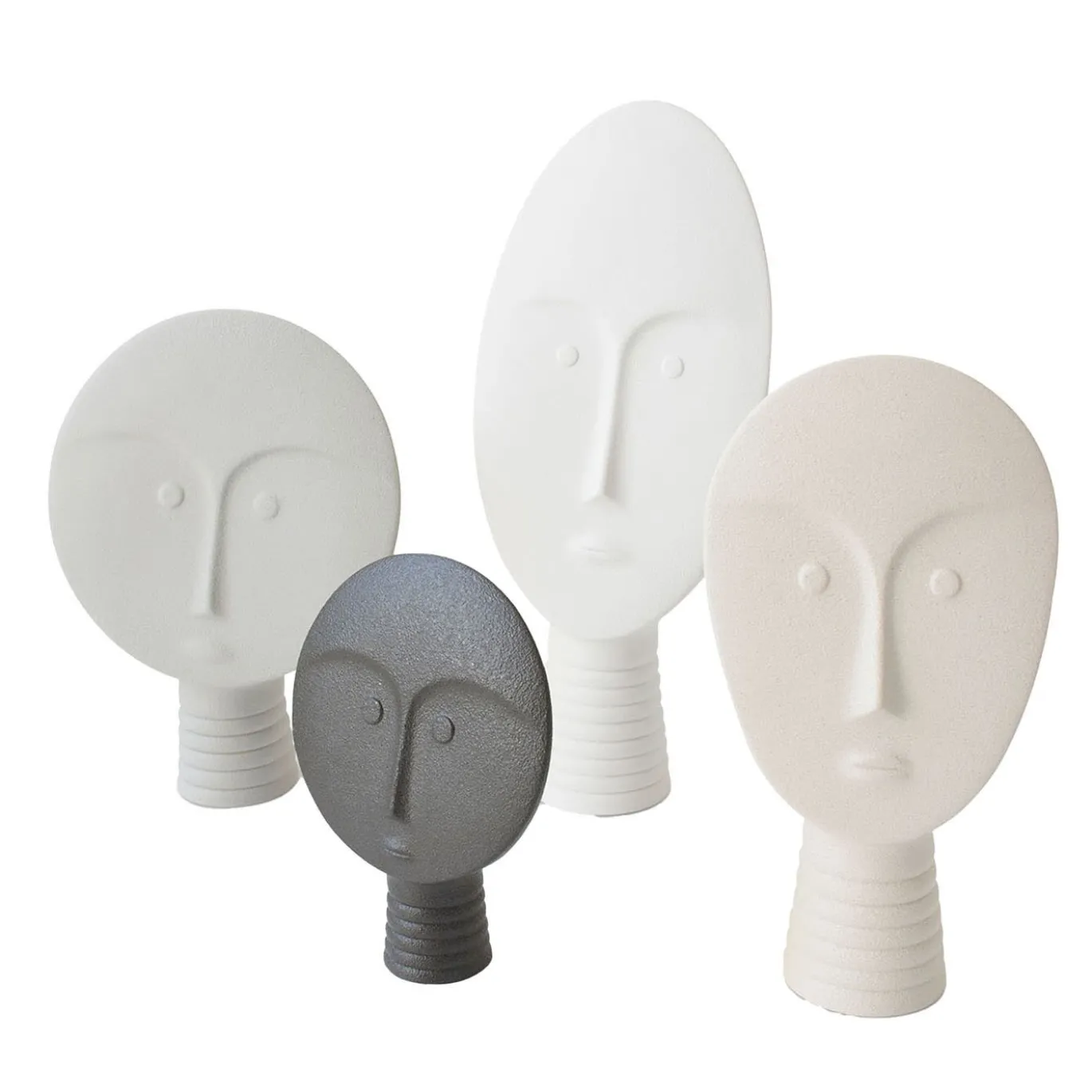 Set di 4 maschere decorative bianche e grigie