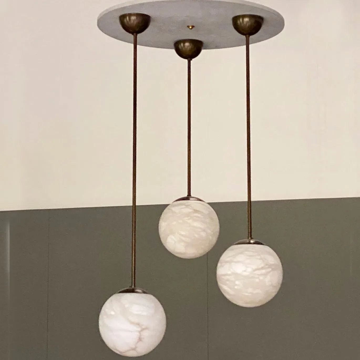 Set di 3 pendenti Maxi Alabaster Moon