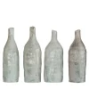 Set di 4 Piccole Bottiglie Decorative in Ceramica Bianco Avorio