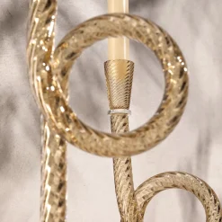 Set di 2 portacandele Knot in vetro di Murano Champagne