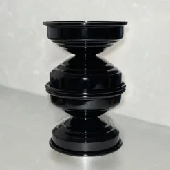Set di 4 portacandele Maxi e Mini nero lucido
