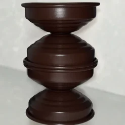Set di 4 portacandele Maxi e Mini marrone cioccolato opaco