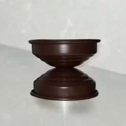 Set di 4 portacandele Maxi e Mini marrone cioccolato opaco