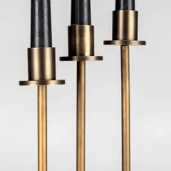 Set di 3 portacandele Sirio in ottone bronzato
