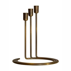 Set di 3 portacandele Sirio in ottone bronzato