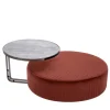 Set di pouf e tavolino Febe in borgogna