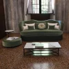 Set di pouf e tavolino verde Febe