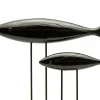 Set di 2 sculture di pesce nero di Aldo Londi