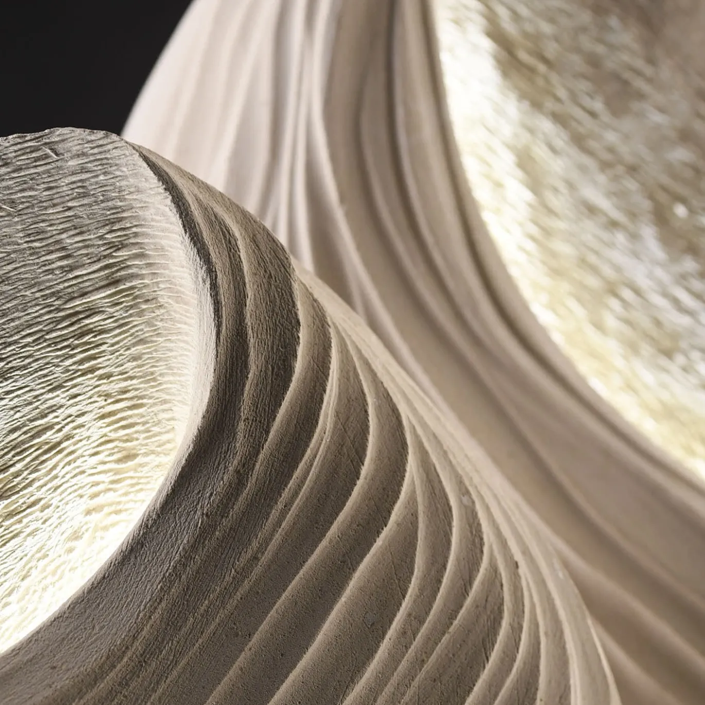Set di 2 Sculture Luminose Madrepora Lampada da Tavolo Beige