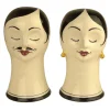 Set di 2 Sculture Manichino in Ceramica Nera