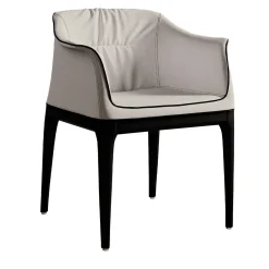 Set di 2 sedie Chantal Mivida in pelle bianca e nera