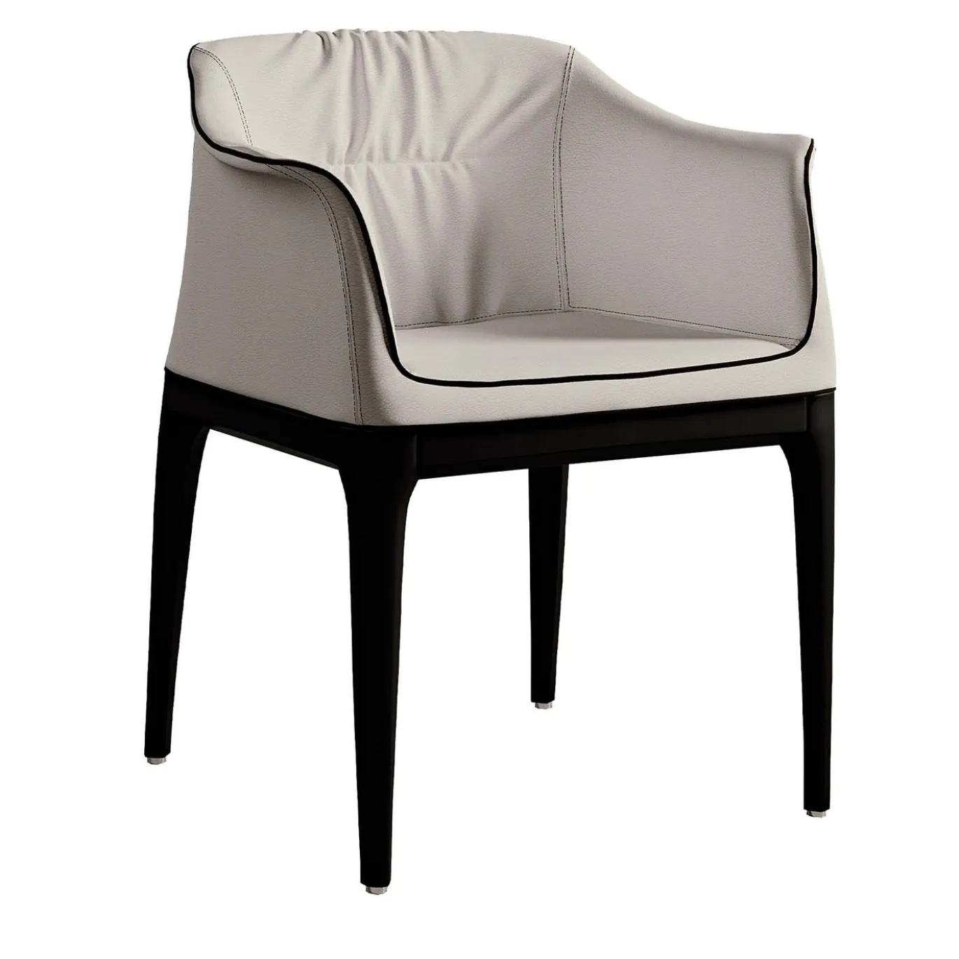 Set di 2 sedie Chantal Mivida in pelle bianca e nera