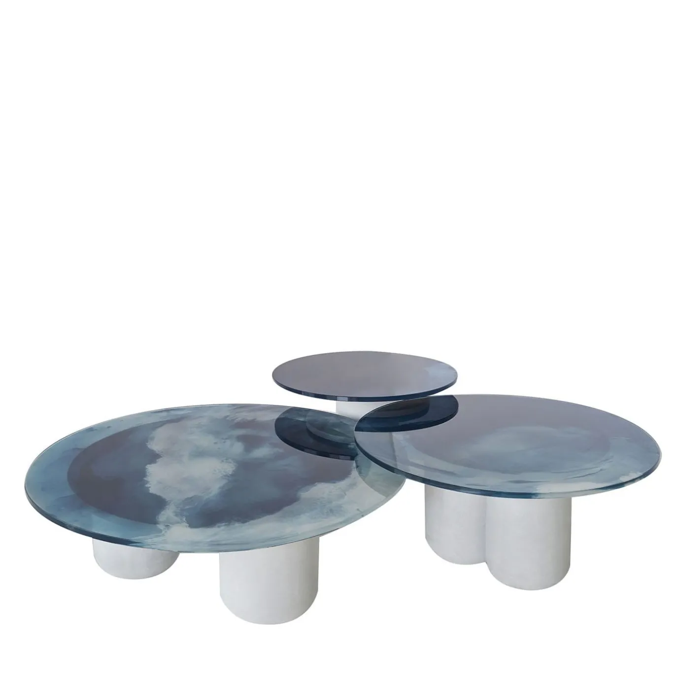 Set di 3 tavolini da caffè Trompe-L'Oeil Mushroom