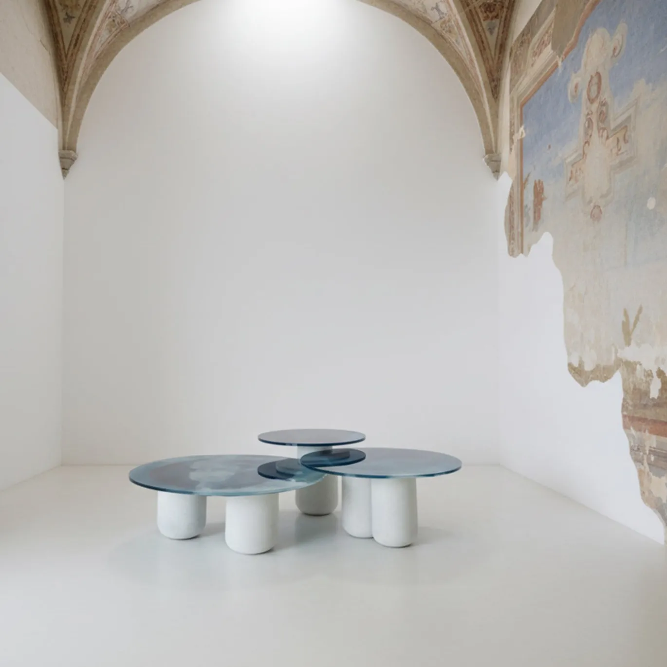 Set di 3 tavolini da caffè Trompe-L'Oeil Mushroom