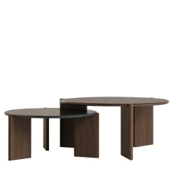 Set di 2 tavolini in legno Paris
