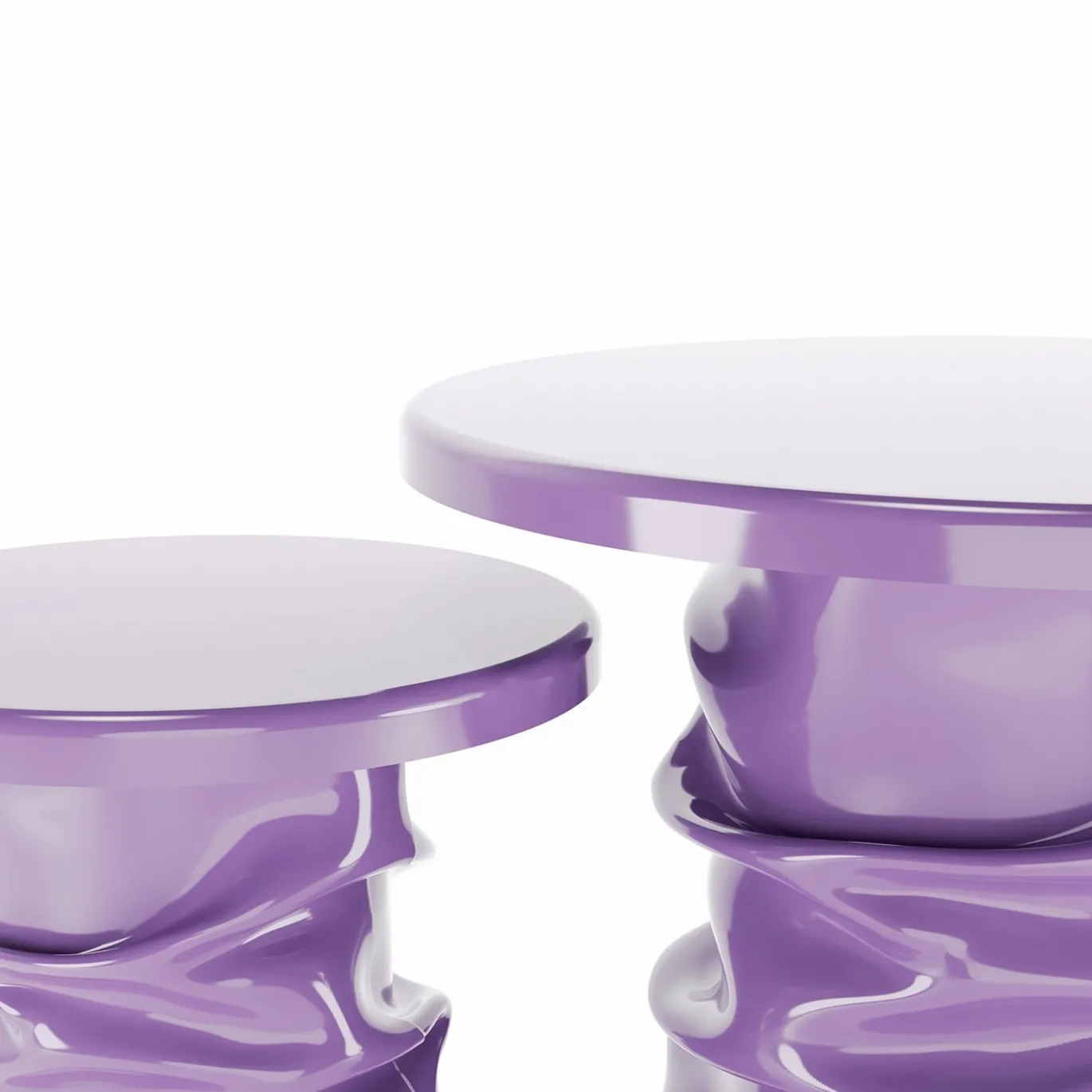 Set di 2 Tavolini Laterali Viola Gemini
