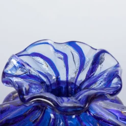 1950 Set di 2 vasi blu con bolle d'oro