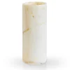 Set di 2 vasi cilindrici in marmo Paonazzo e marmo bianco Carrara satinato