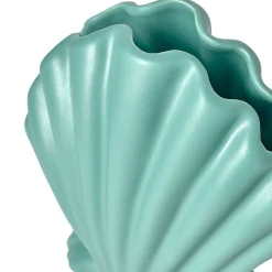 Set di 2 vasi decorativi a forma di conchiglia verde