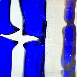 Set di 2 Vasi Decorativi Colossi Giganti in Vetro di Murano Blu Cobalto