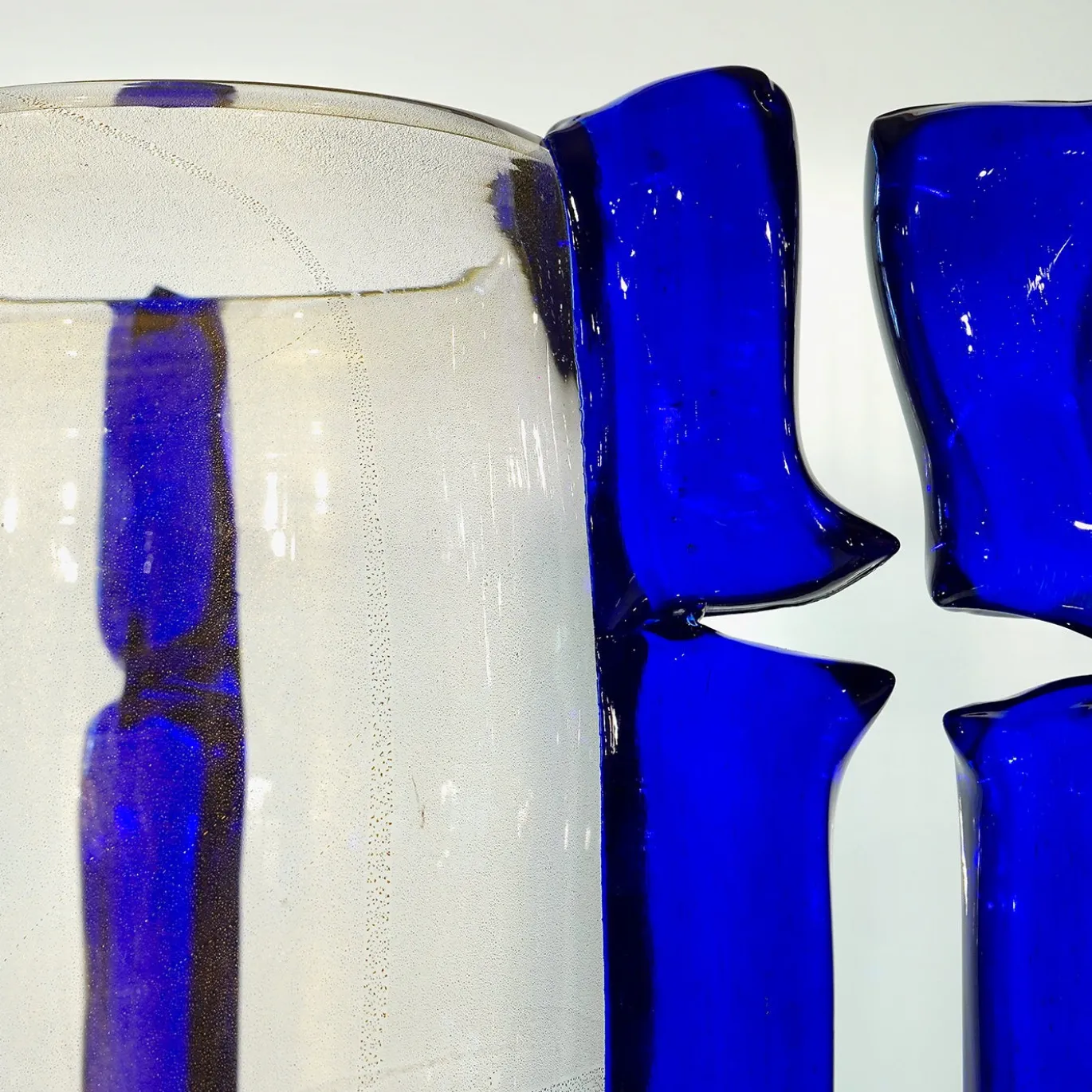 Set di 2 Vasi Decorativi Colossi Giganti in Vetro di Murano Blu Cobalto