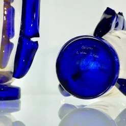 Set di 2 Vasi Decorativi Colossi Giganti in Vetro di Murano Blu Cobalto