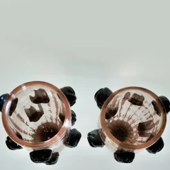 Set di 2 Vasi Decorativi Colossi Giganti in Vetro di Murano Rosa