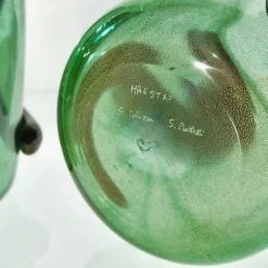Set di 2 Vasi Decorativi Colossi Giganti in Vetro di Murano Verde Smeraldo