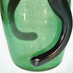 Set di 2 Vasi Decorativi Colossi Giganti in Vetro di Murano Verde Smeraldo