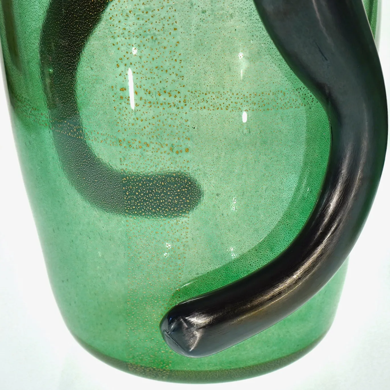 Set di 2 Vasi Decorativi Colossi Giganti in Vetro di Murano Verde Smeraldo