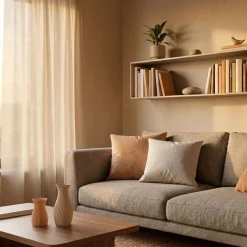 Set di 2 vasi decorativi Onda Beige e Off-White